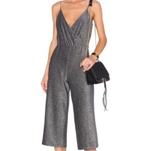 Revolve Sparkly Spaghetti Strap Jumpsuit Glitter Sequins House of Harlow Black